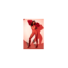 Bodystocking en résille rouge à motif cœur, orné de strass, ouvert à l’entrejambe - Mapalé